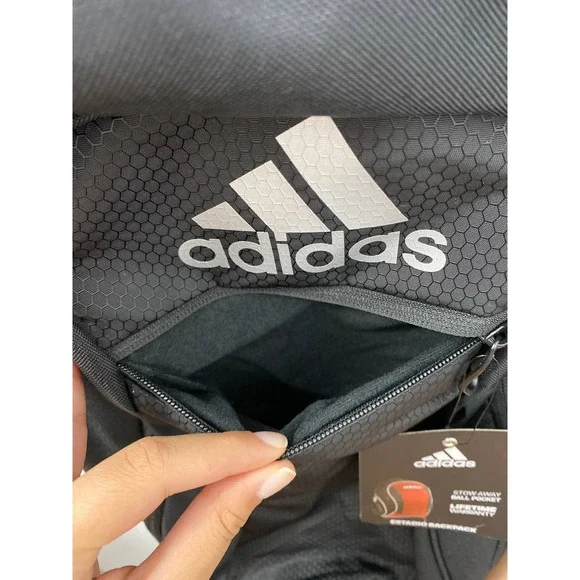 Adidas Black Silver Estadio Backpack Bookbag NEW - Picture 8 of 14